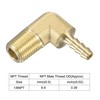 sourcing map Brass Hose Barb Fitting Elbow 3/16 Inch x
