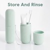 Portable Travel Toothbrush Holder with Cup - Compact Toothpaste Storage
