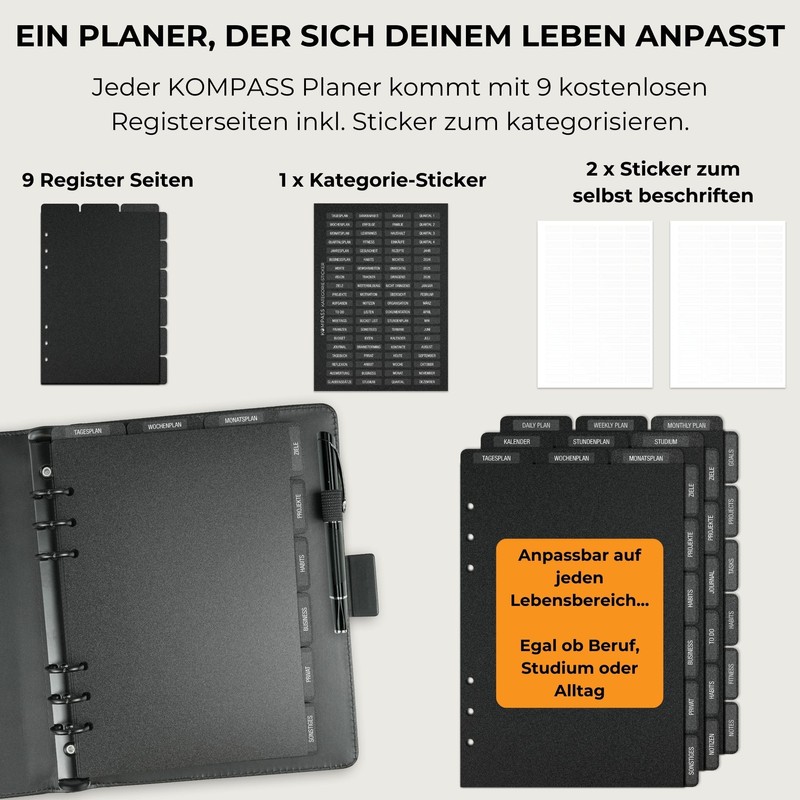 Refillable DIN A5 Ring Binder Planner for More Focus &