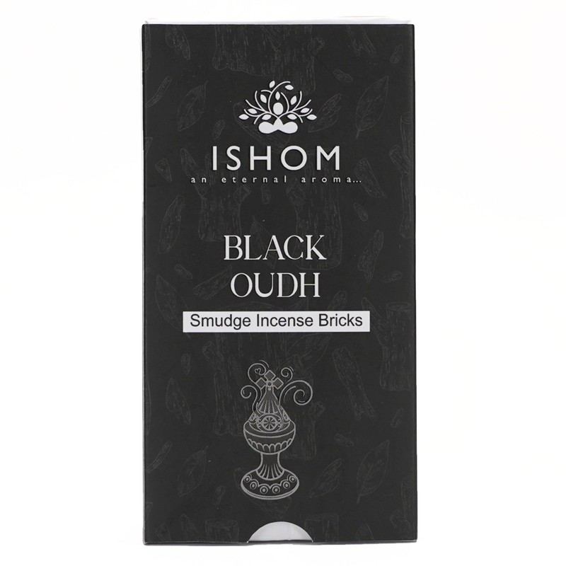 Black Oudh Smudge Incense Bricks Combo (15pcs + 1 Holder)