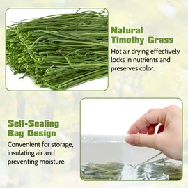 Fhiny Timothy Hay for Rabbit, 3.3LB Hand-Selected Premium Natural Timothy Hay Chinchilla Hay Hamster Food for Bunny Guinea Pig Chinchilla Hamster & Other Small Animals