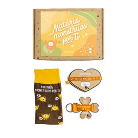 MARRON Y - Geschenkset Socken tötet Monster für Sie – inklusive Armband und Schlüsselanhänger – besonderes Geschenk für Valentinstag, Paare und Familie – 80 % Baumwolle – Unisex – Sockengröße