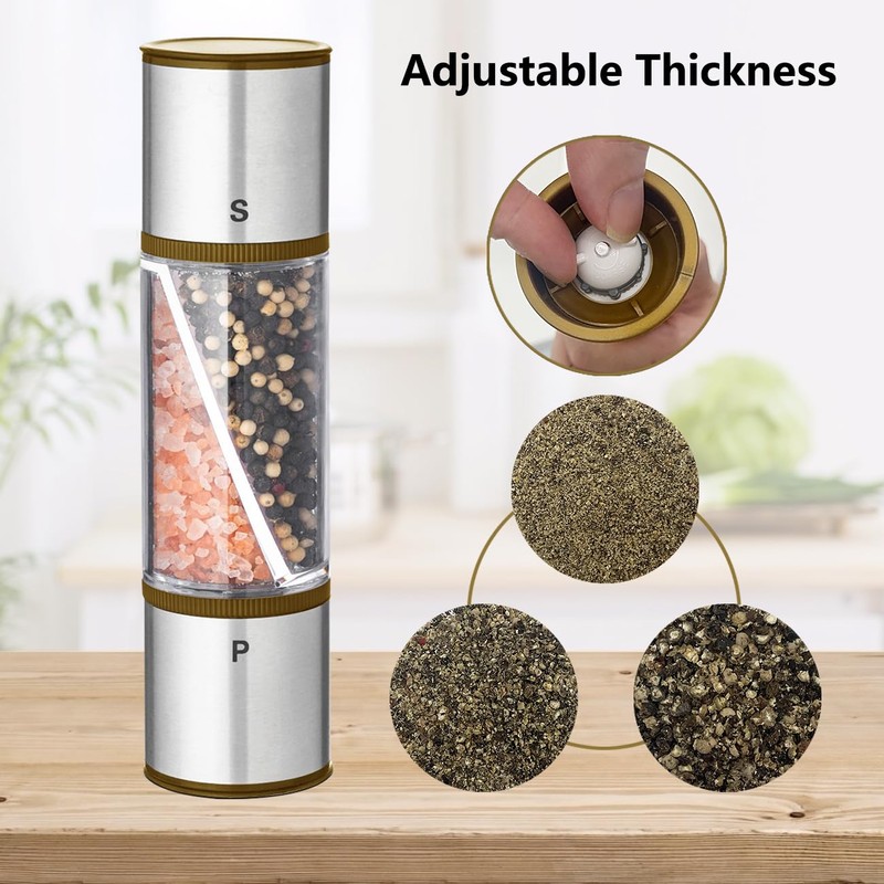 Nurch 2 in 1 Salt and Pepper Grinder Set, Salt