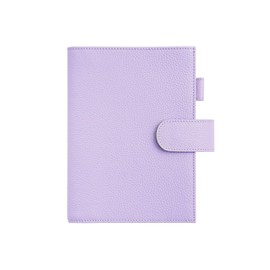 Moterm Leather Cover for Stalogy B6 - with Back Pocket, Pen Loop and Card Slots (Pebbled-Lavender, B6+)