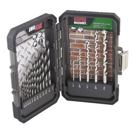 MIBRO 871060 High Speed Steel and Super Masonry Drill Bit Set, 17 Pieces
