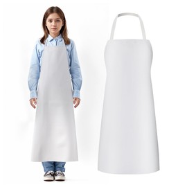 Heavy-Duty White Rubber Vinyl PVC Apron for Food Processing - Waterproof, Oil-Resistant, Acid-Resistant, 70x98cm