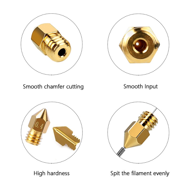 Comgrow 25PCS MK8 Ender 3 V2 Nozzles 0.4MM, 3D Printer