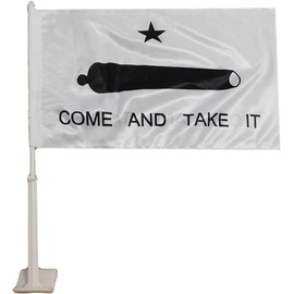 Wholesale Lot of 12 Gonzales Come And Take It White & Black 12x18 12"x18" Rough Tex Knit Nylon 100D Double Sided Car Vehicle Flag