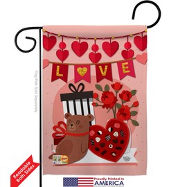 Ornament Collection GS192151-BO Valentine Sweet Moment Spring Valentines Impressions Decorative Vertical 13" x 18.5" Double Sided Garden Flag Set w/Banner Pole Included Printed in USA