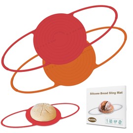 Sourdough Silicone Bread Sling: Reusable Baking Mat For Dutch Oven 2 Pcs (Orange & Red)