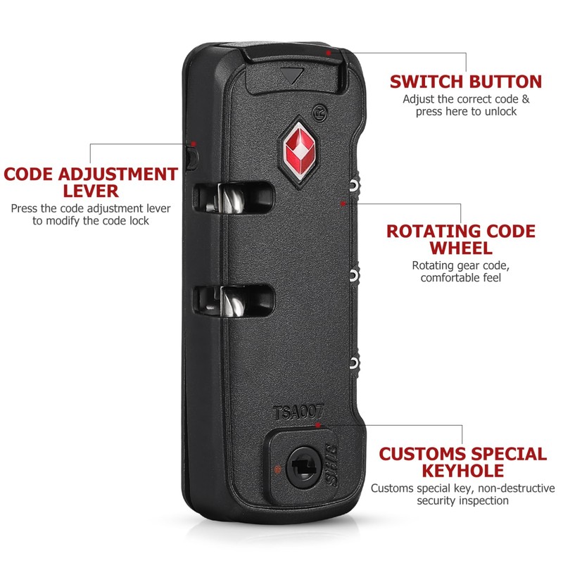 MAGICLULU Luggage Locks TSA Approved Resettable Code Lock Customs Lock