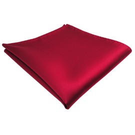 TigerTie Designer Pocket Square Plain - Cavalier Cloth Pochette Pocket Square - Size 30 x 30 cm, Red Carmine Red