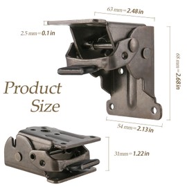 CHEUKYIU Pack of 4 Folding Hinge, Table Legs, Hinge, Folding Brackets, 0-90 Degrees, Self-Locking Locking Table Legs with Screws, Load Capacity 80 kg for Table Leg, Footboard, Workbench