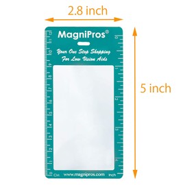 3X Magnifier Bookmark Ruler for Reading, Credit Card Size Magnifier, Credit Card Holder Card Protector with Magnifying Fresnel Lens