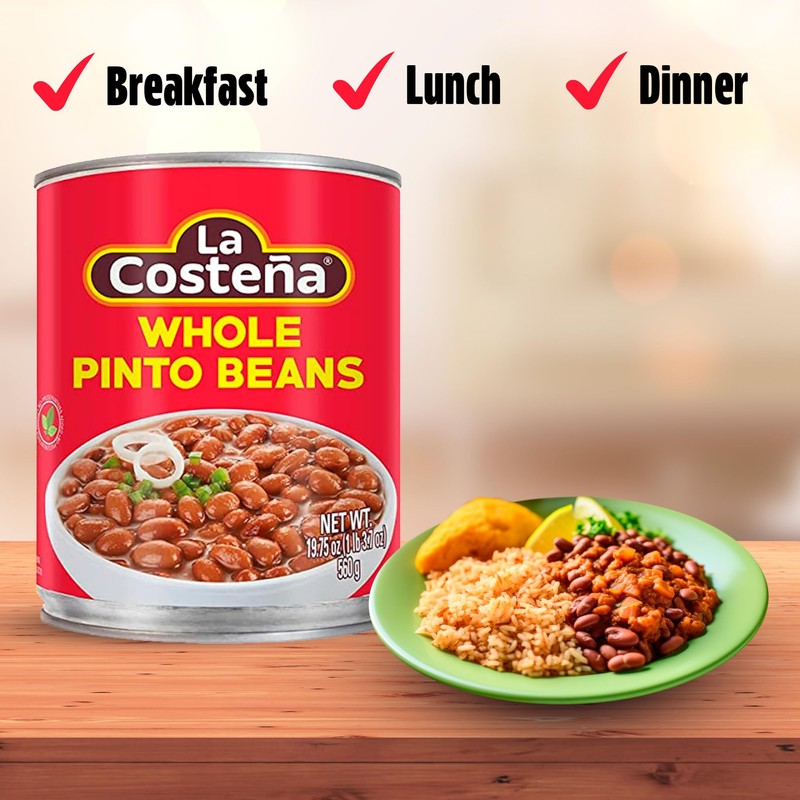 La Costeña Whole Pinto Beans - Ready-to-Eat Canned Pinto Beans