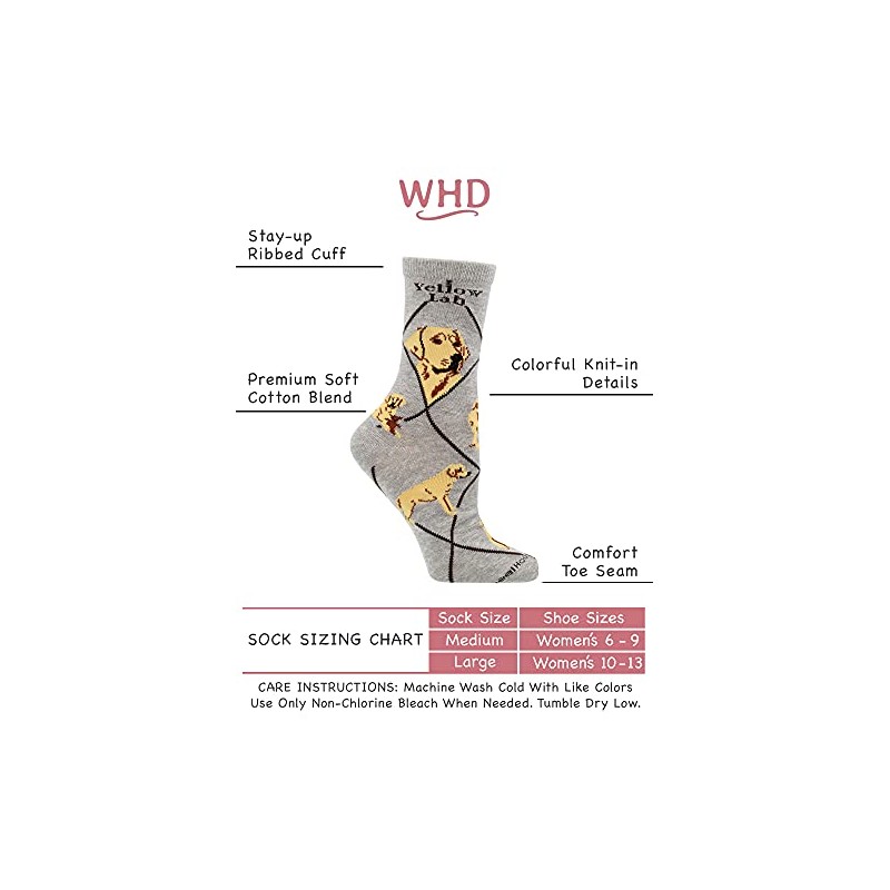 WHD Yellow Lab Socks (Gray, Large)