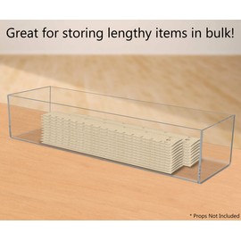 Acrylic Retail Tray One Compartment Clear 15 Inch Wide x 4 Inch Deep Countertop Merchandise Dump Bin See Through Flippable Storage Caddy for Expos Businesses and Tradeshows by Marketing Holders