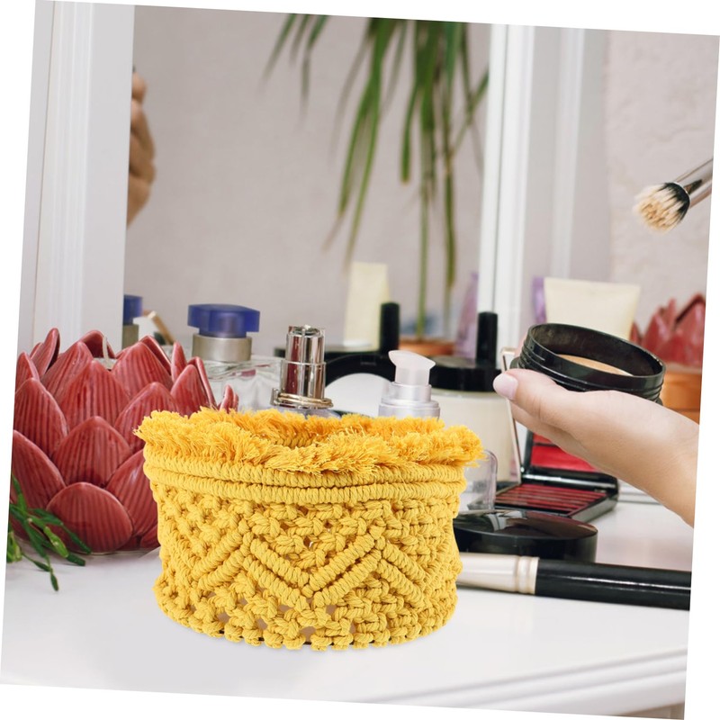 CAXUSD Nordic Style Cotton Rope Basket Versatile Storage for Cosmetics