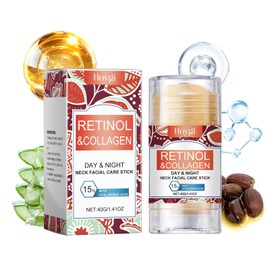 Retinol & Collagen Neck Facial Care Stick, Anti Aging Neck and Décolleté Firming Cream - Tighten and Hydrate Skin Day & Night Neck Tightening Cream Firm Repair Sagging Rejuvenates Skin - 1.41 Oz