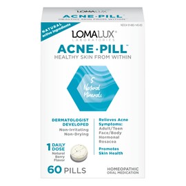 Loma Lux Acne Pill - All Natural Skin Clearing Minerals , Dermatologist Developed, Clears & Prevents All Types of Face & Body Acne Without The Harsh Chemicals of Topical Acne Treatments,60 pills