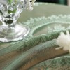 Lace Tablecloth with Ruffles, Rectangular, Green Vintage Overlay Lace Tablecloth,