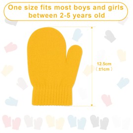 KINBOM 6 Pairs of Toddler Mittens Winter Cotton, Acrylic and Spandex Warm Knit Mittens for Little Boys Girls Toddlers(6 Colors)