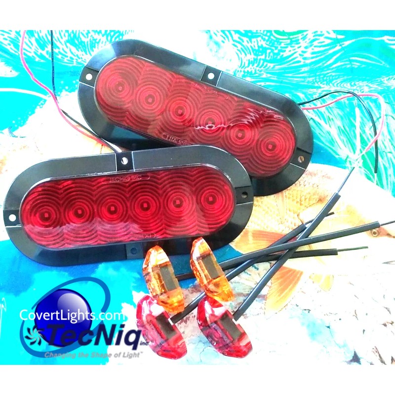 TecNiq Submersible LED Trailer Light KIT Stop Turn Tail, Utility,
