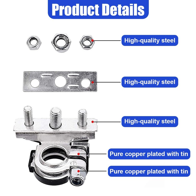 UHANBUT 2PCS 12V Car Top Post Battery Terminal Connectors, 3