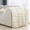Soft Plush Thick Bubble Blanket, Faux Rabbit Fur Throw Blanket