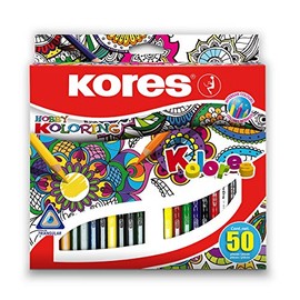 Kores Kolores Hobby Coloured Pencils, Triangular (Box of 50 Assorted Colours), BB93350