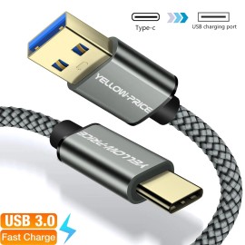Yellow-Price LONG 3FT USB-C to USB-A 3.0 Cable Type C 3.1 Fast Charging Data Transfer Cord