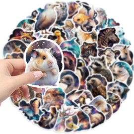 50pcs Cute Animal Stickers for Notebook Guitar Skateboards Laptops Water Bottles Bikes Luggage Computer Phone Hard Hat Car Birthday Party Decal Decoration