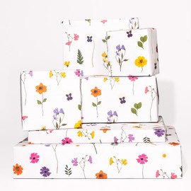 CENTRAL 23 - Floral Wrapping Paper - White Gift Wrap For Women Girls - Pink Flowers - 6 GiftWrap Sheets For Her - For Wedding Birthday Thanksgiving Christmas Decorations - Recyclable - Made in UK