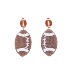 Colorful Football Earring for Women Funny Football Rugby Dangle Earring Sports Team Sports Lover Jewelry Touchdown Game Day Earring-Brown