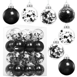 Kesote Christmas Baubles Black 24 x Christmas Tree Baubles Christmas Decoration for Christmas Party