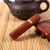 Wooden Toothpick Holder Capsule, Portable Rosewood Case with Screw Connection