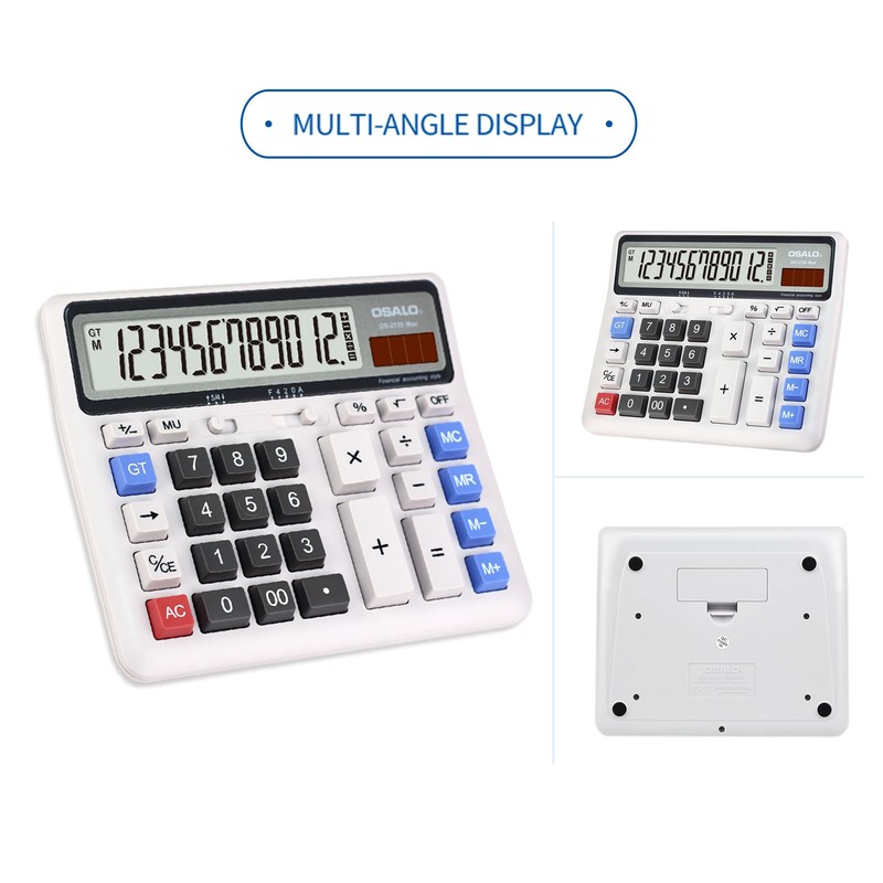 Desktop Calculator, Extra Large LCD Display Computer Button 12 Digits