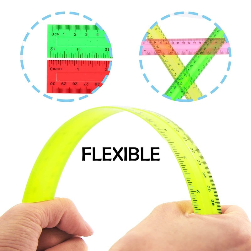 LYDTICK 64 Pack Rulers 12 Inch in Bulk, Plastic Rulers