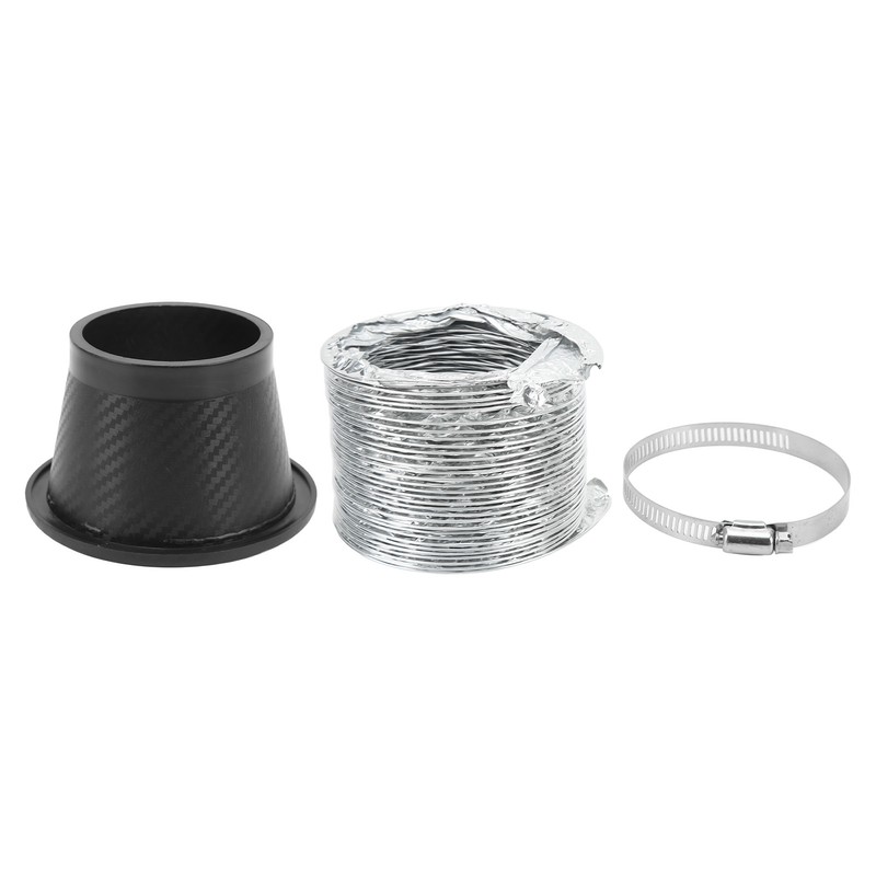 Turbo Air Intake Pipe Funnel Kit Universal Rubber Carbon Fiber