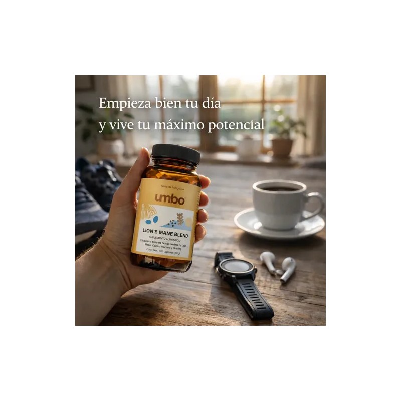 Lion's Mane + Maca + Ginseng | 4 Adaptogenos |