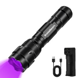 BraiseBeam 395nm UV Torch Black Light, Focusable LED Lamp with Single Mode, Portable Black Light Lamp for UV Resin, Amber Search, Mineral Testing, Pet Urine Tests