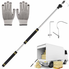 UEGHNS Bed Buddy Truck Tool, Truck Bed Reach Tool with Two Replacement Hooks Essential Truck Van RVs Tools complimentary Rubber Non-Slip Gloves Thickened Stainless Steel Sturdy and Convenient