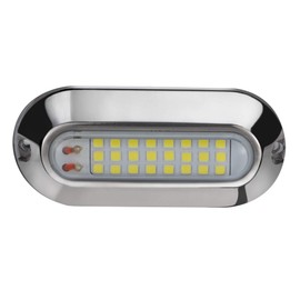 RecPro 3.5" White LED Underwater Pontoon Boat Transom Light | w/ 316 Stainless Steel Cover | Navigation Light (White, 1)
