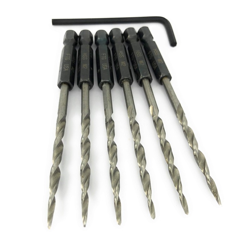 FTG USA Replacement Tapered Countersink Drill Bit Set 6 Pc