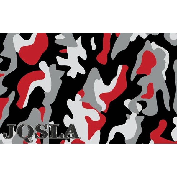 RED Black White Gray Camouflage Matte Premium Vinyl Car Wrap Decal Film Sheet Air Channel Release Technology + Free Tool Kit (72" x 60" / 6FT x 5FT)