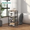 XYZLVSI Kitchen Storage Cart with Wheels, 5-Tier Metal Utility Rolling