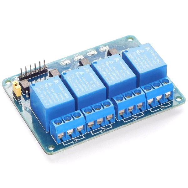 CANADUINO® 4 Relay Module 10A / 250V Opto-Isolated Inputs 3-24V