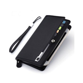 SHLWYG Long Wallet for Men RFID Wallet Fashion Long Wallet Men Wallet Business Leisure Fashion (Black), black, Modern