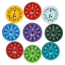 HEOUCH Pack of 9 Maths Fidget Spinners, Maths Educational Toy, Addition Spinner, Fidget Spinner, Learning Toy, Makes Maths Learning Fun, A Gift for Children at the Start of School