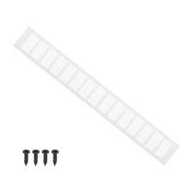 PATIKIL 24 x 3 Inch Door Air Vent Cover, 1 Pcs Heavy Duty Aluminum Grille Ventilation Cover Louvered with Mounting Screws for Cabinet Wardrobe Door, Silver